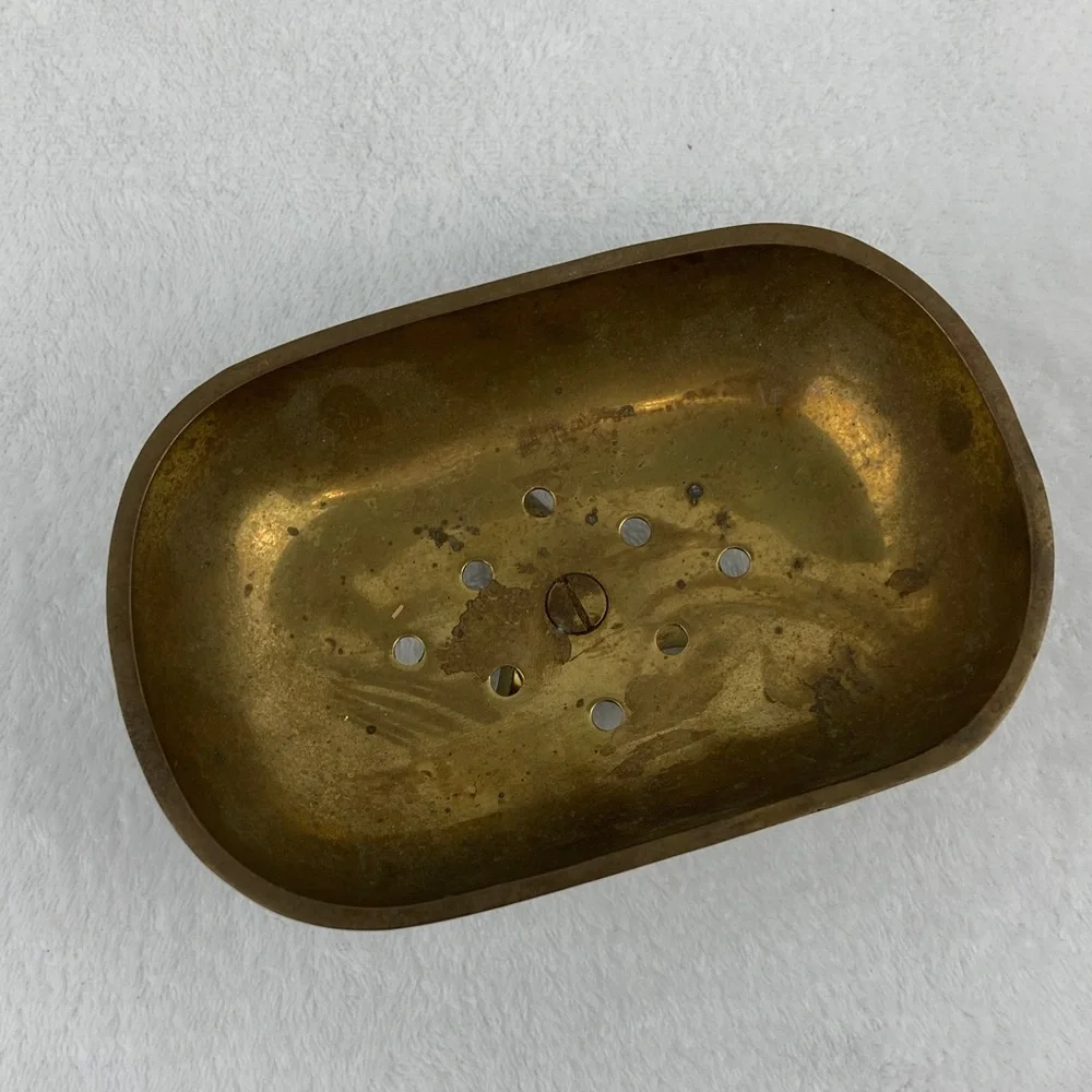 VTG Solid Brass Bath Tub Soap Dish 6.25” x 2.5”